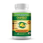 Ocu-GLO dog eye-health bottle shown for daily eye wellness support.