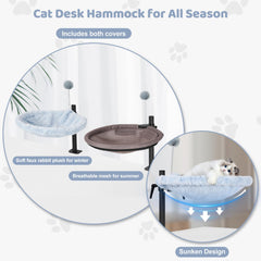 Odoland Cat Desk Bed 360° rotation for flexible lounging near you