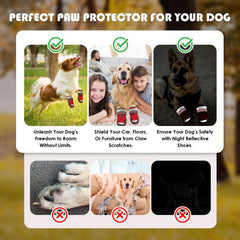 ODRIEW dog shoes reflective strips for nighttime visibility