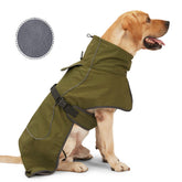 ODSSDAPU Barkworthies dog raincoat front view protects during wet walks.