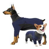 ODSSTAIPS dog winter coat in blue grey features soft fleece for cozy warmth on cold walks.