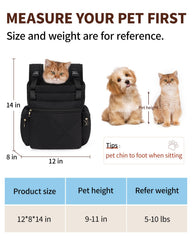 OFY Puffy carrier backpack side view demonstrates breathable mesh and fluffy interior for pet comfort.
