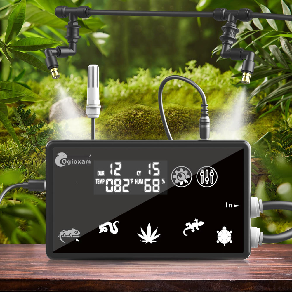 Ogioxam automatic reptile mister system package front view for easy setup and humidity control