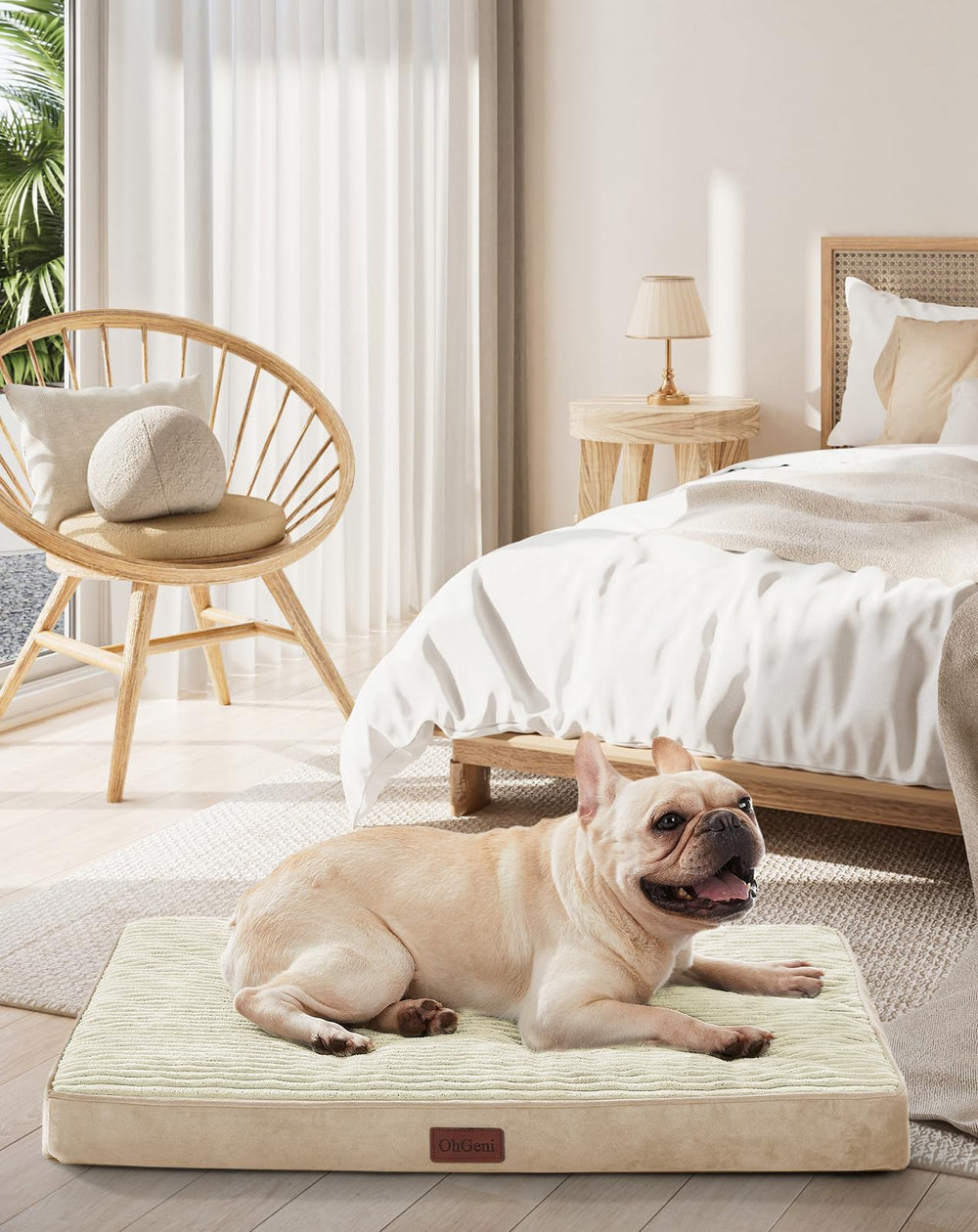 OhGeni orthopedic bed with egg-crate foam delivers targeted joint support for pets.