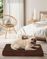 OhGeni orthopedic dog bed 30in brown, plush support for joints and spine.