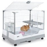 Oiibo Deluxe Rabbit Cage front door with easy access and secure latching for daily handling.