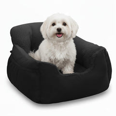 Oiilores dog car seat front view with secure straps for safer car trips.