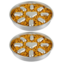 Oiwliur slow-feeder bowl 2-cup top view reduces gulping and supports calmer meals