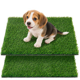 Oiyeefo artificial pee grass pad closeup with soft pile for paw comfort.