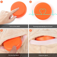 OKAMDERT anxiety-relief dog toy showing soothing heartbeat to ease loneliness
