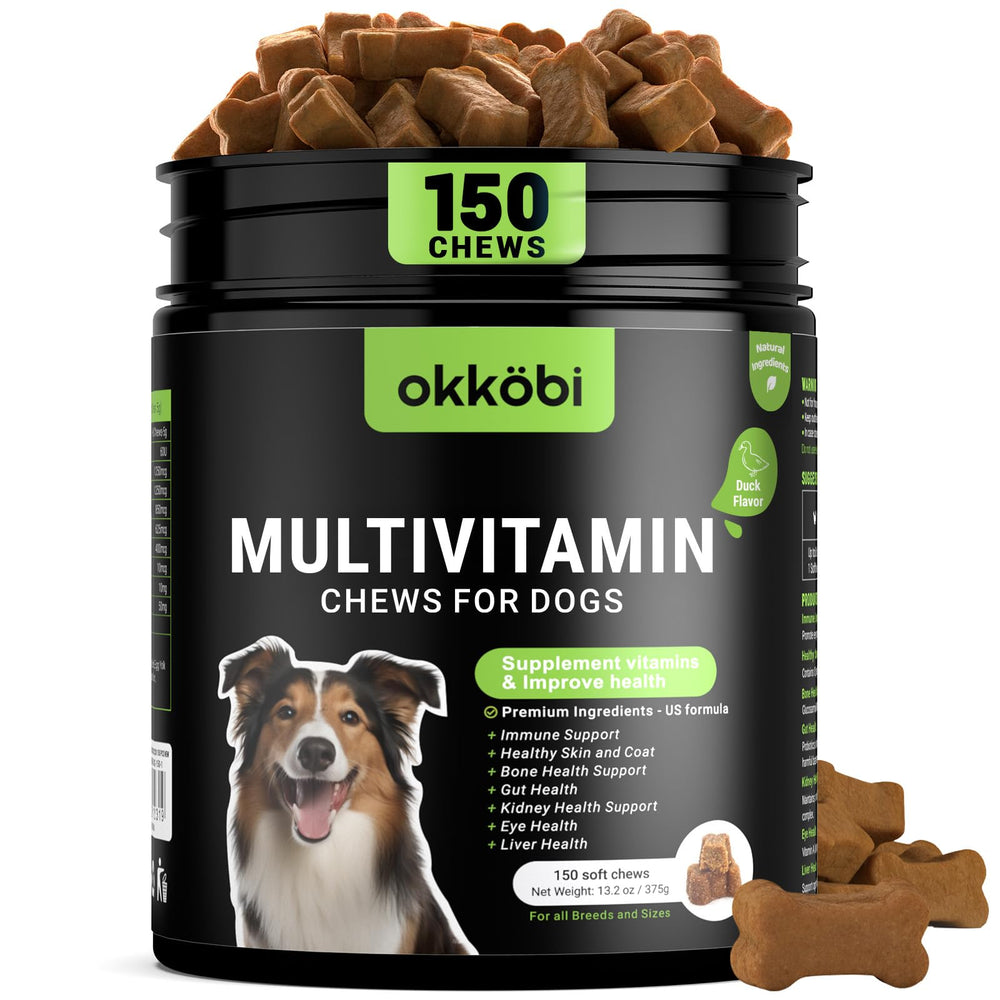 OKKÖBI botella de vitaminas para perros 20 en 1, apoyo a la vitalidad.