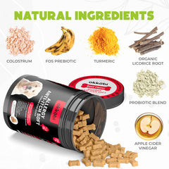 OKKÖBI dog allergy chews beef treats close-up reveal tasty beef flavor.