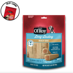 Close-up of Ol' Roy Munchy Bone showing crunchy texture for durable chewing activity