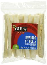 Ol' Roy rollos de cuero crudo de 6 pulgadas para masticar perros