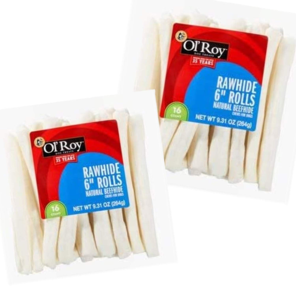 Ol' Roy Rawhide 6inch Rolls image shows a long-lasting chew for dogs