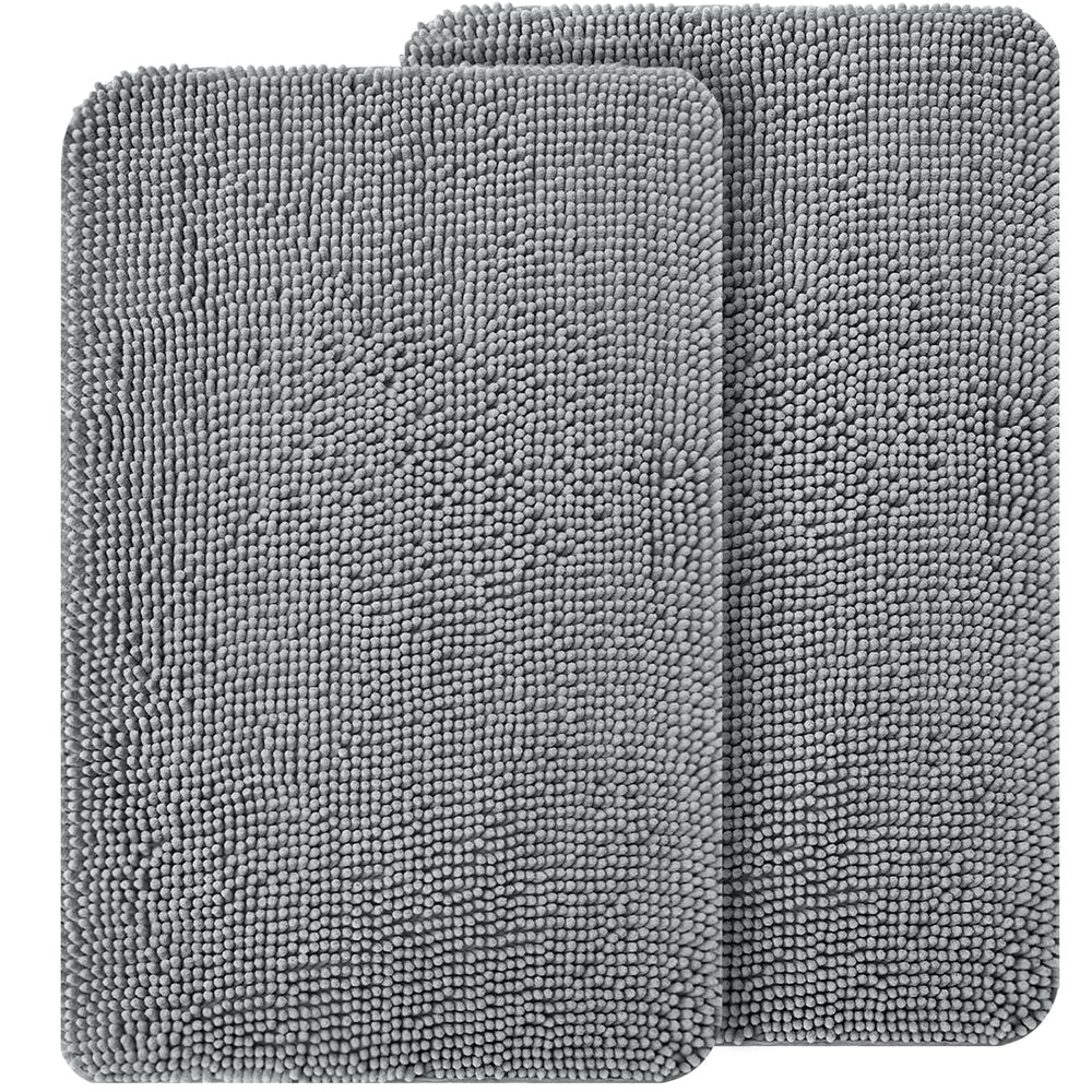OLANLY dog door mat set 30x20 grey plush closeup for cozy comfort and entryway cleanliness.