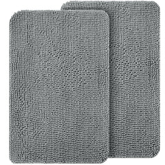 OLANLY dog door mat set 30x20 grey plush closeup for cozy comfort and entryway cleanliness.