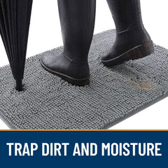 OLANLY dog door mat anti-slip rubber base prevents slipping on entry floors.