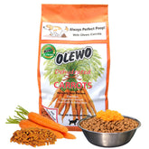 Olewo Original Carrots for Dogs bowl: fiber-rich topper for regular digestion.