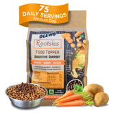Olewo Rootsies pellets closeup for gentle digestion support.