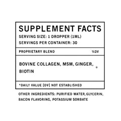 Oliver and Co collagen for dogs bottle closeup emphasizes premium quality and gentle formula