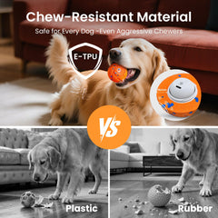 Ollapet Smart Ball in Regular mode softly rolling to engage dogs calmly.