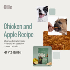 Ollie human-grade ingredients display emphasizing high-quality, pronounceable components for pet treats