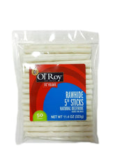 Ol' Roy Rawhide 5in sticks — natural beef hide chew for dogs