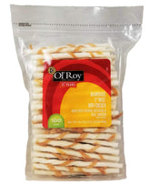 Ol' Roy Rawhide-Chicken Twists bag front offers a durable chew for dogs.