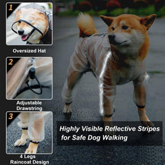Olsa dog raincoat made from lightweight TPU for easy on-off and comfort