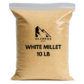 Olympus Myco White Proso Millet Seed bag boosts backyard birds' nutrition and variety.