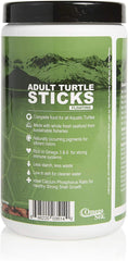 Omega One turtle sticks closeup with fresh seafood ingredients supporting color development