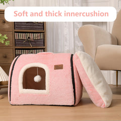 OMLIVLIES cat bed cave compact portable—easy to move between rooms.
