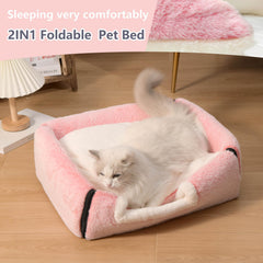 OMLIVLIES cat bed cave interior—spacious space for adult cats to stretch.