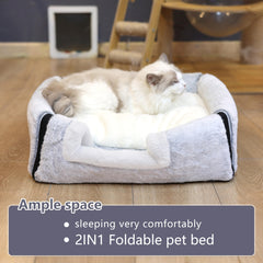 OMLIVLIES cat bed spacious interior supports turning and stretching for comfort.
