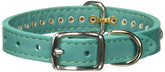 OmniPet Signature Leather Crystal Dog Collar in Jade, durable jade solid-grain leather for daily wear with sparkle.