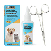 OMYGYM polvo para oídos de perro facilita limpieza profunda y orejas limpias.