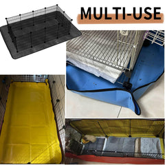 Oncpcare waterproof pet playpen mat in-use with rabbits shows ample space for play and exploration