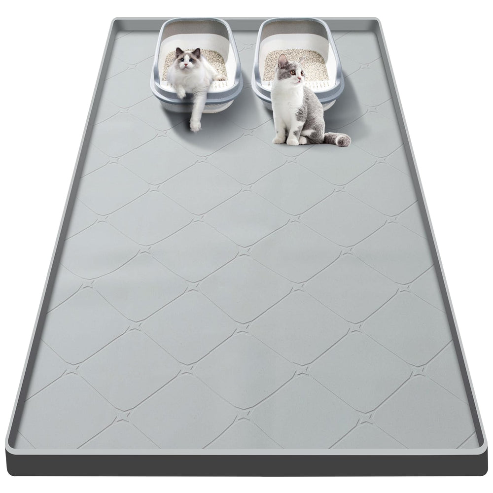 Ondware large cat litter mat top view protects floors and reduces scatter