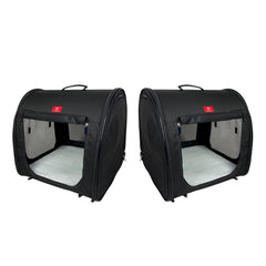 One for Pets kennel seatbelt strap keeps pets secure during travel.