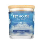 One Fur All Moonlight candle closeup wax detail highlighting clean, plant-based formula for odor control.