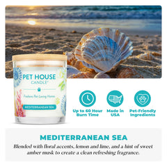 One Fur All Mediterranean Sea wax closeup shows plant-based soy for clean burning.
