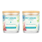One Fur All Pet House Candles Mediterranean Sea pack shot showing odor control benefits
