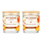 One Fur All Pet House Candles Pumpkin Spice front view shows long-lasting fragrance for pet-friendly spaces
