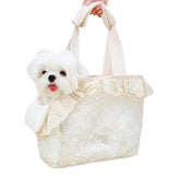 ONECUTE dog carrier lace design ideal for stylish travel with small dogs.