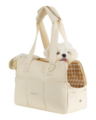 ONECUTE dog purse carrier soft-sided beige for easy daily travel