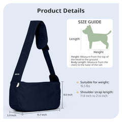 ONECUTE dog sling side-pocket provides quick access to keys and treats