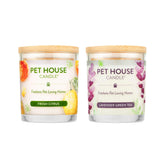 One Fur All Pet House Candle 2-pack on coffee table for continuous fragrance