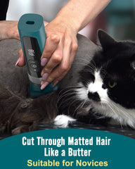 oneisall cat clippers five-speed-control shown for tailored coat work.