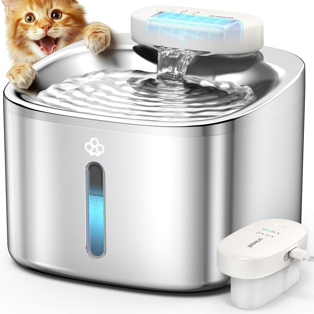 oneisall cordless cat water fountain front view highlights portable hydration anywhere